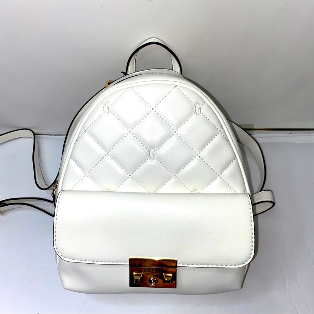 New White Guess Backpack Quilted Purse Bag NWT Cydney LG847430 Crossbody
